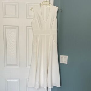 Eliza J White Ivory V-neck Sleeveless Dress